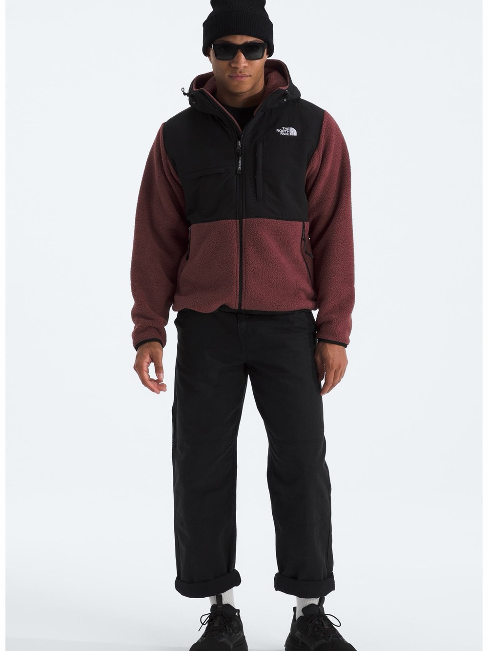 The North Face Retro Denali Burgundy Hooded Full Zip Fleece Jacket Men’s XS - Picture 9 of 10